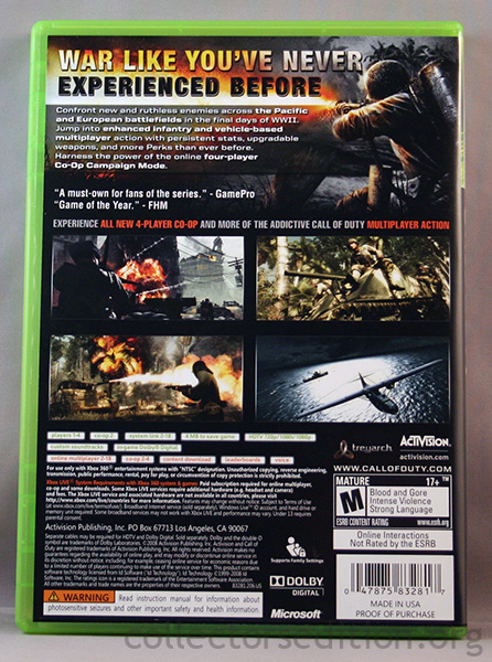 Call of Duty: World at War -- Limited Collector's Edition (PC, 2008) for  sale online