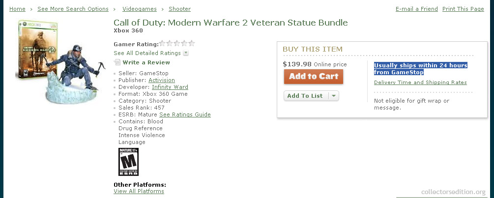 Modern Warfar 2 Veteran Edition for the US?