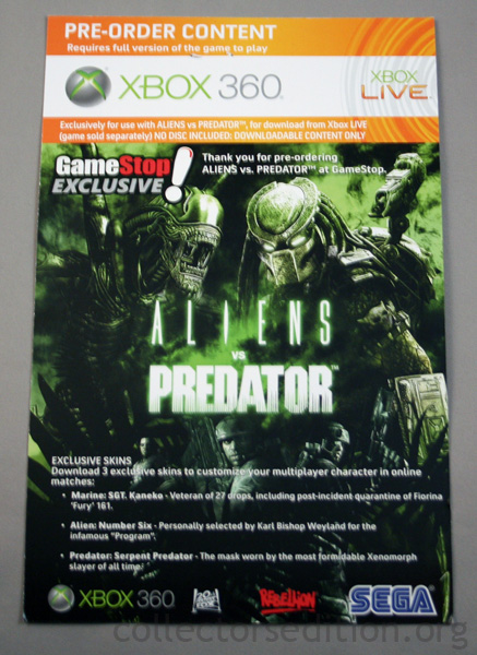Alien vs. Predator (Microsoft Xbox 360, 2010) for sale online