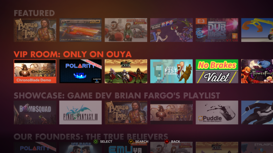 Ouya Discover Menu