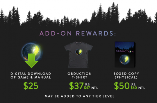 Obduction Kickstarter Add On Rewards